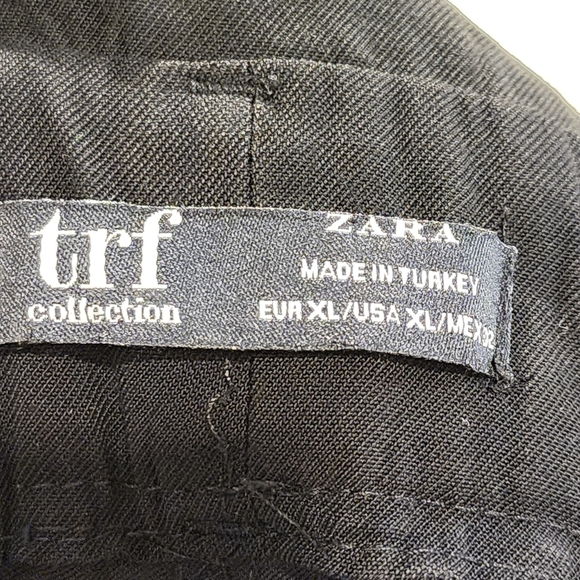 ZARA Women's Black Belted Elastic Waisted Pants size XL - Picture 3 of 10